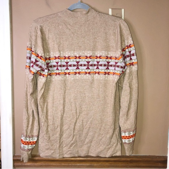Woolrich wildview crew fair isle sweater wool alpaca brown size medium - Picture 2 of 5
